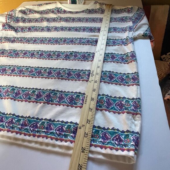 Vintage 90’s Bold Spirit size M boxy Aztec striped boho oversized top. - Picture 6 of 7